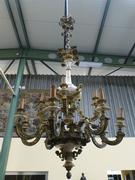 a large bronze and marble chandelier