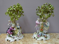 A pair Potshappel porcelain romantic groupes.