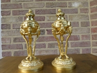 1 pair gilded bronze Louis 16 style Candelsticks/brulle parfum