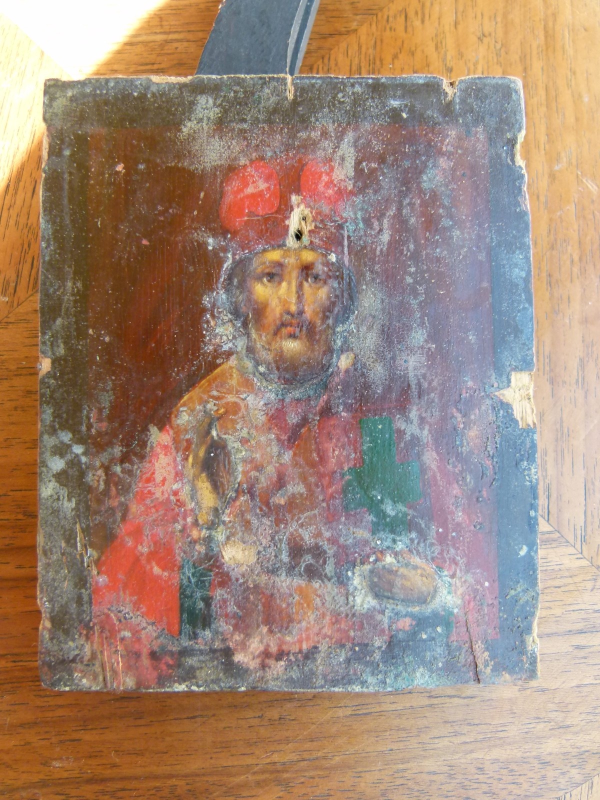 Russian icon with silver