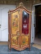 Louis 15 Unusual cabinet with vernis matin paintings