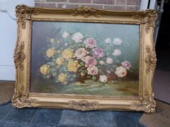 Belle epque Painting of flowers