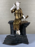 bronze and ivory sculpture,signed