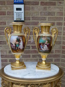 Empire Pair vases with romantic scenes