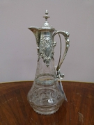 A crystal and silver caraf 800 silver.